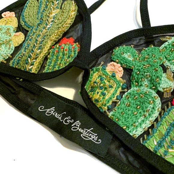 Birds & Beestings Cactus Embroidered Bralette - Picture 3 of 10